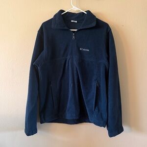 Columbia Navy Blue Full Zip Fleece Jacket Soft Mock Neck Gorpcore size M